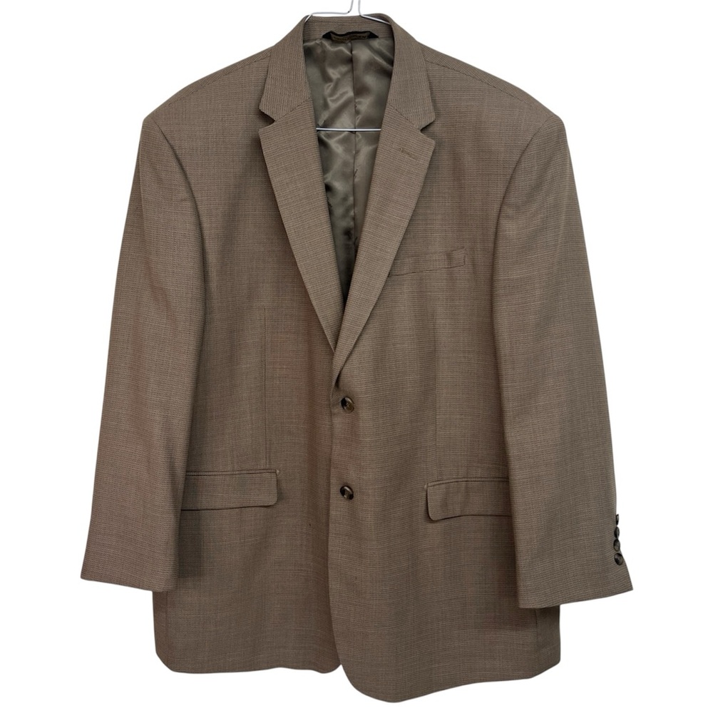 PRONTO MODA ITALIA Oxford Blazer 50R Brown Wool Sport Coat Fully Lined Check